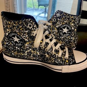 Converse high tops black and yellow